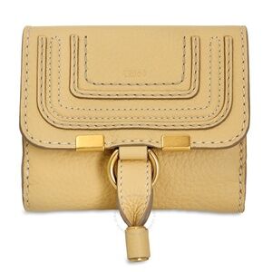 Chloe Marcie Square Bifold Compact Wallet in Wooden Beige